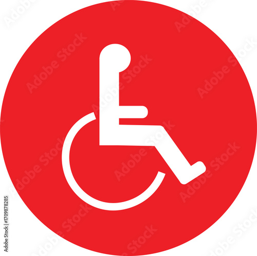 disabled parking sign on red background
