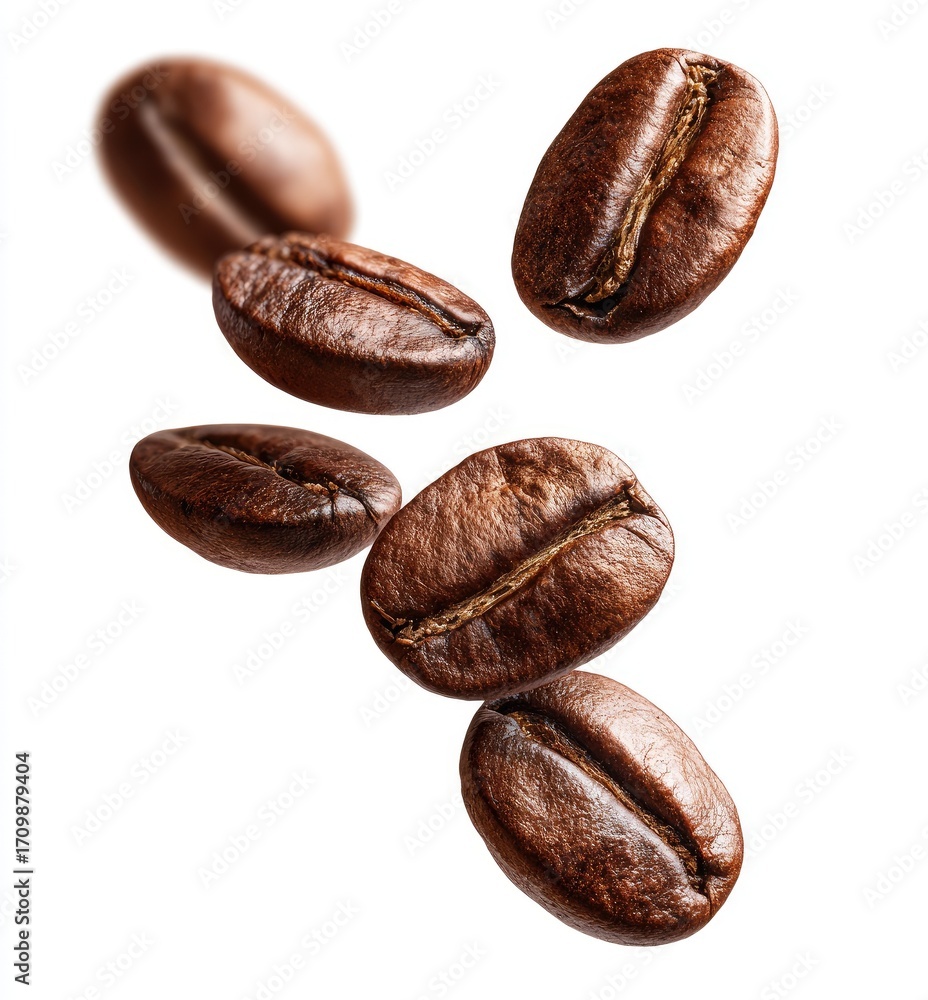 Obraz premium Roasted coffee beans in mid-air (2)