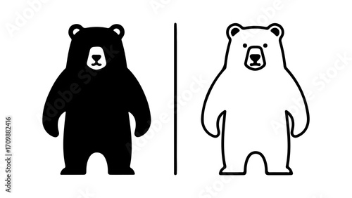 Black and white bear illustrations.