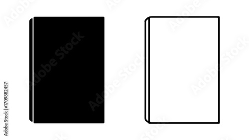 Black and white book icons side by side 1.