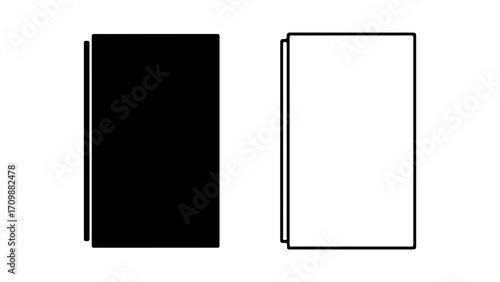 Black and white book icons side by side.