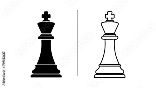 Black and white chess king pieces side by side.