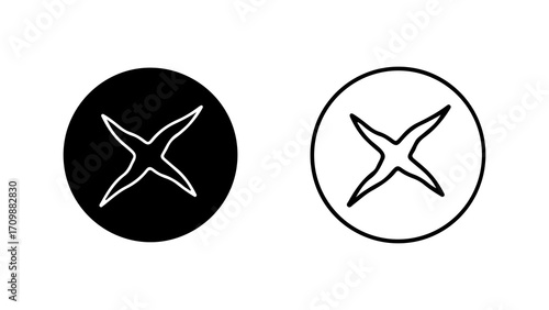 Black and White Cross Icons in Circles Symbolism and Contrast.