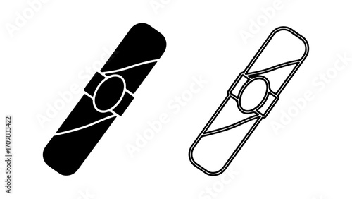 Black and white illustration of a bandage.