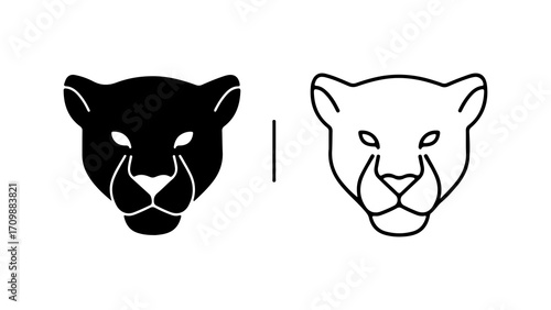 Black and white panther head logo designs.