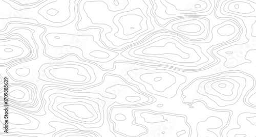 Topographic map contours in hilly or mountainous terrain