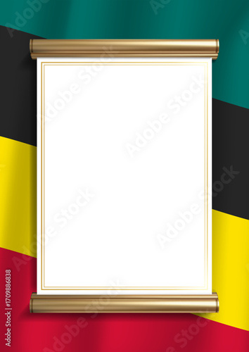 vertical frame and border with Mozambican flag