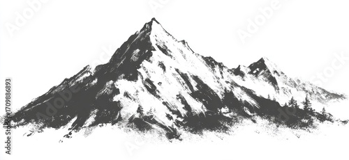 Monochromatic mountain range graphic