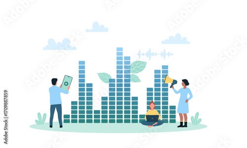 Creative Collaboration in Digital Audio Production with Sound Equalizer Visualizations for Media Content and Communication Projects