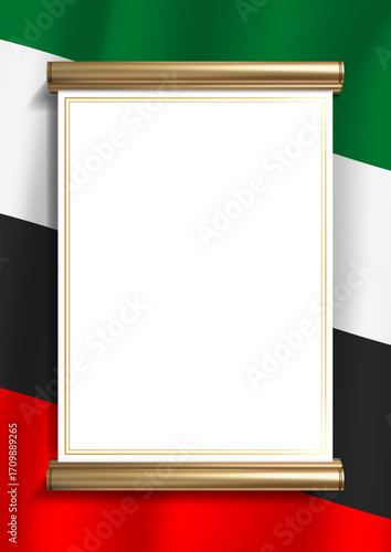 vertical frame and border with Emirati flag