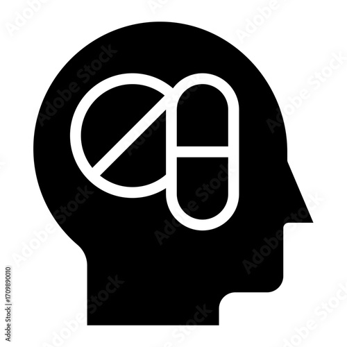 Placebo icon glyph style vector illustration	
