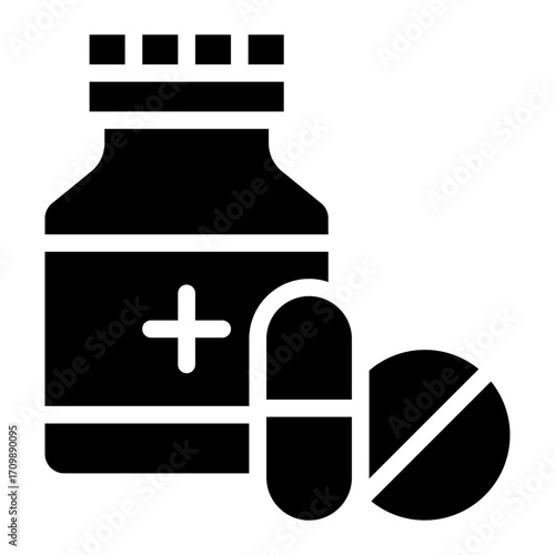 Medicine icon glyph style vector illustration	
