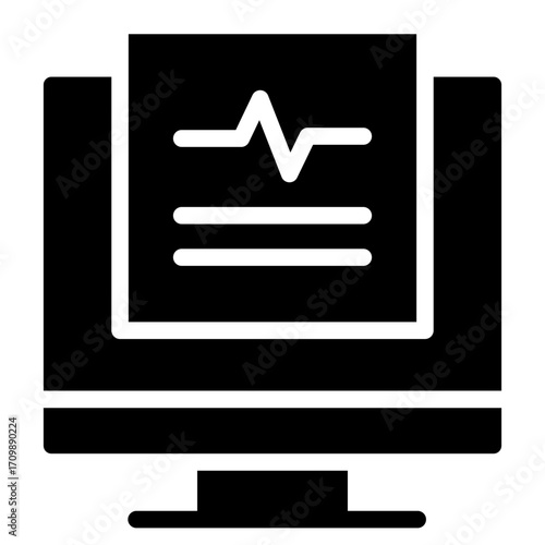 Monitoring checkup icon glyph style vector illustration	
