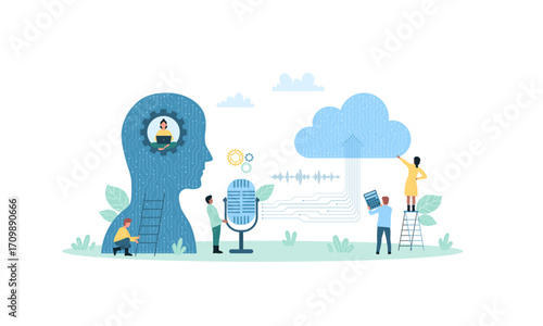 Team building cloud computing and data processing.