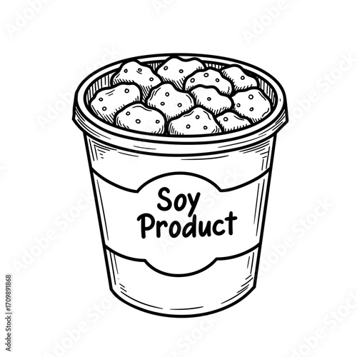 Soy product container isolated on transparent background