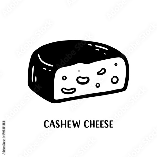 Cashew cheese isolated on transparent background
