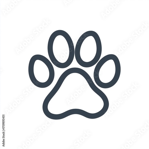Adorable paw print icon for your next pet project, shows love for pets, perfect for logos, branding, and website designs, simple and clean