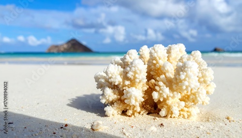 White coral on a sandy beach