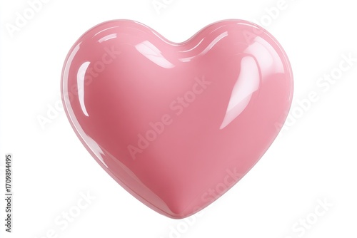 A glossy, light pink heart shape