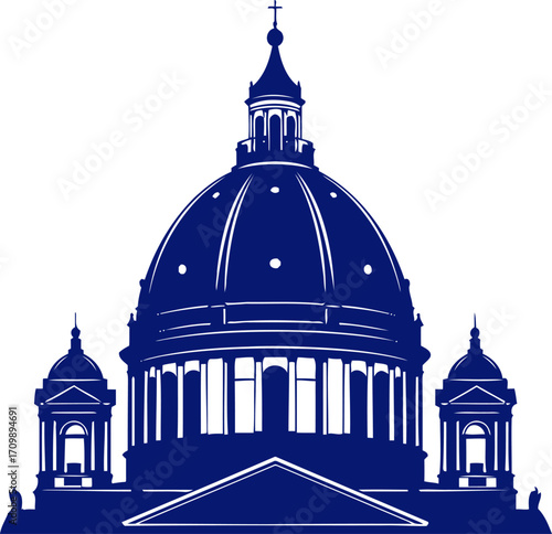 majestic cathedral silhouette a emblem of faith and architectural grandeur, isolated on transparent background