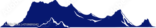 majestic midnight blue mountain silhouette a icon of serene peaks and tranquil escape, isolated on transparent background
