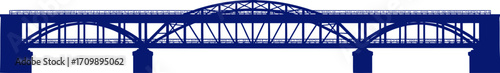 majestic midnight blue bridge icon of architectural grandeur, isolated on transparent background