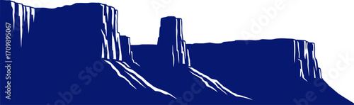 majestic midnight blue canyon a icon of silent grandeur and timeless beauty, isolated on transparent background
