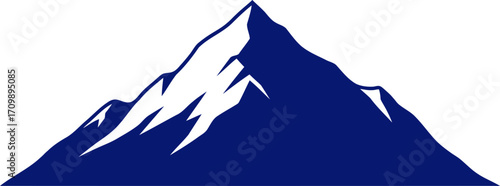 majestic midnight blue mountain peak a icon of bold, serene ascent, isolated on transparent background