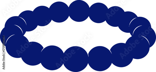 midnight blue bead bracelet simple elegance, minimalist jewelry design, illustration, isolated on transparent background