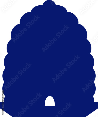 midnight blue beehive icon of honeycomb harmony and natures sweetness, isolated on transparent background
