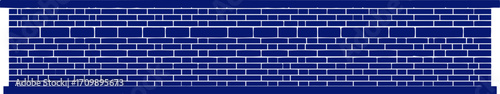 midnight blue brick wall seamless texture for design projects, isolated on transparent background