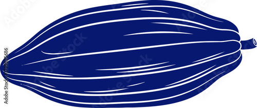 midnight blue cacao pod a icon of luxurious chocolate origin, isolated on transparent background