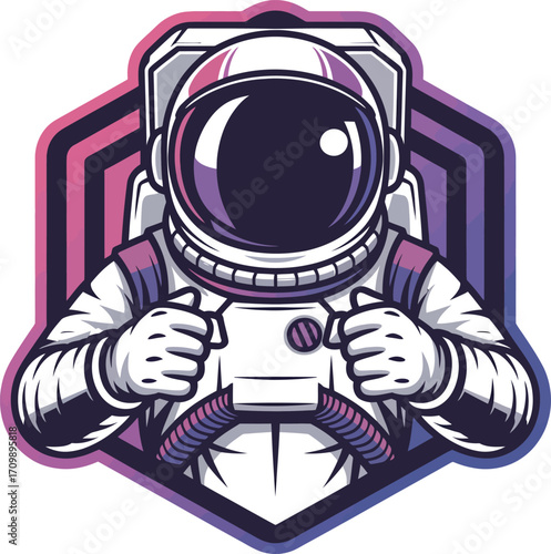 Astronaut design, cool space suit, perfect for gaming logo or sci-fi illustrations