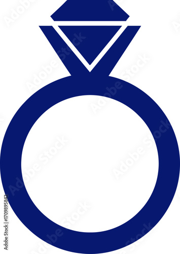 midnight blue diamond ring elegant icon, promise symbol, jewelry design, isolated on transparent background
