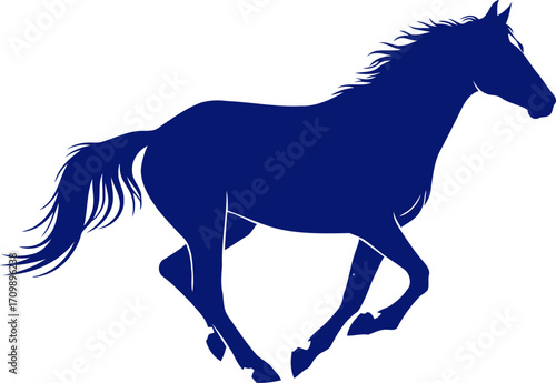 midnight blue mustang silhouette of untamed freedom and western spirit, isolated on transparent background
