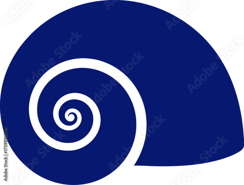 midnight blue nautilus shell icon of oceans spiral mystery, isolated on transparent background