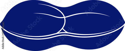 midnight blue peanut bold graphic for gourmet food branding, isolated on transparent background