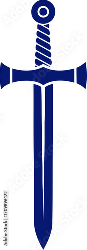 midnight blue templar sword a icon of chivalry and faith, isolated on transparent background
