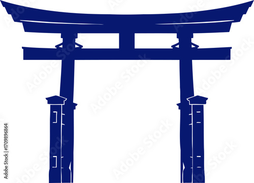 serene japanese torii gate spiritual sanctuary, cultural landmark, asian design, isolated on transparent background