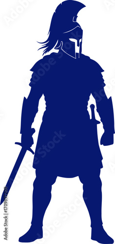 brave spartan warrior a majestic silhouette of ancient greek valor, isolated on transparent background