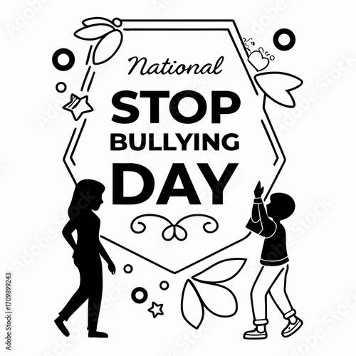 NATIONAL STOP BULLYING DAY vector illustration