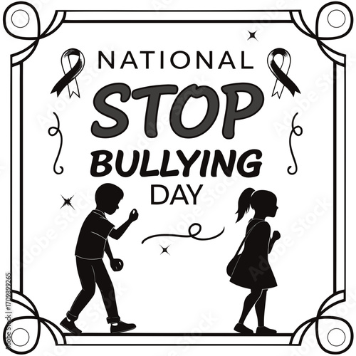 NATIONAL STOP BULLYING DAY vector illustration