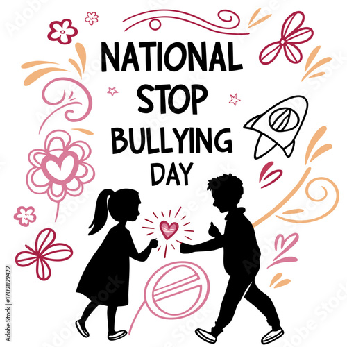 NATIONAL STOP BULLYING DAY vector illustration