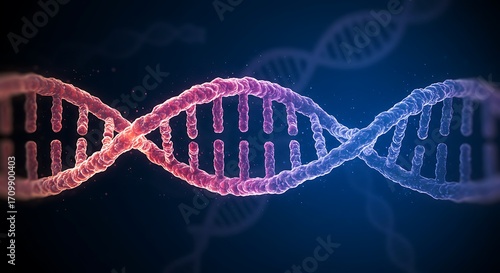 DNA Double Helix Genetic Code and Molecular Structure Visualization