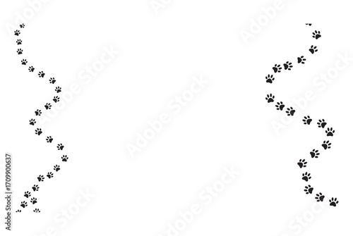 Animal paw print trails indicate movement and tracks in nature outdoor adventures silhouette
