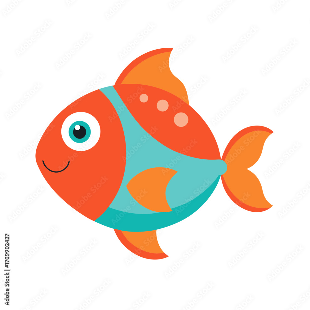 Naklejka premium vector illustration of a cartoon fish