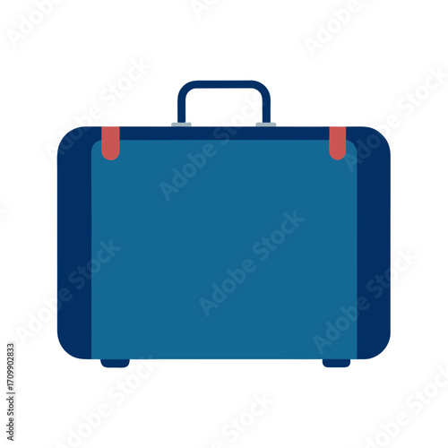 blue suitcase isolated on white