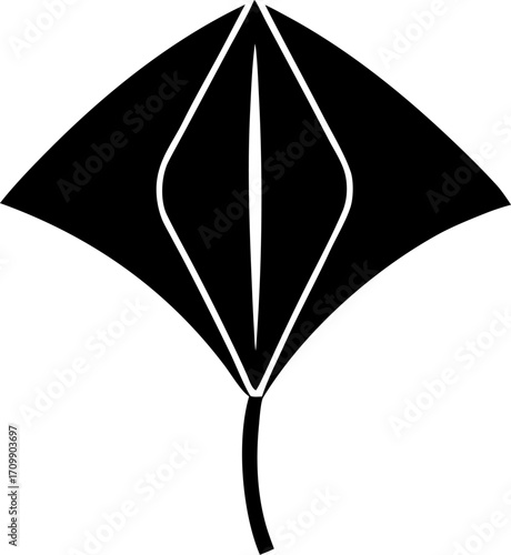 Kite Silhouette Vector | Flying Kite Clipart | Outdoor Sky Sport Illustration