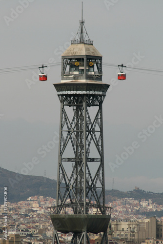 Montjuic Cable Car tower, Barcelona, Spain