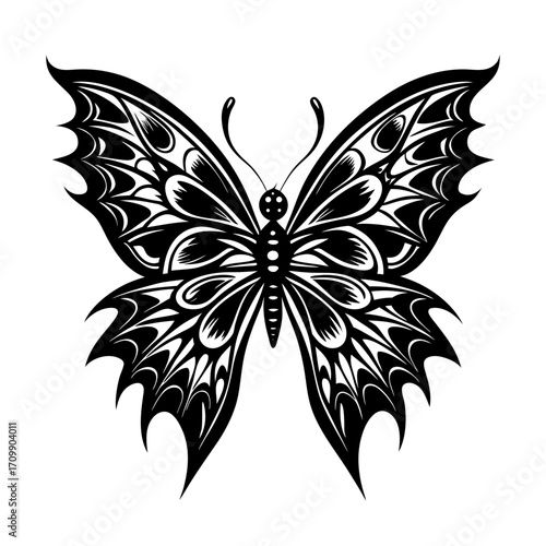 butterfly tattoo design vector art